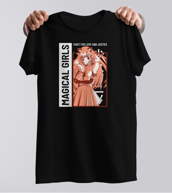 Magical Girls Fight For Love And Justice Anime Aesthetic T-Shirt