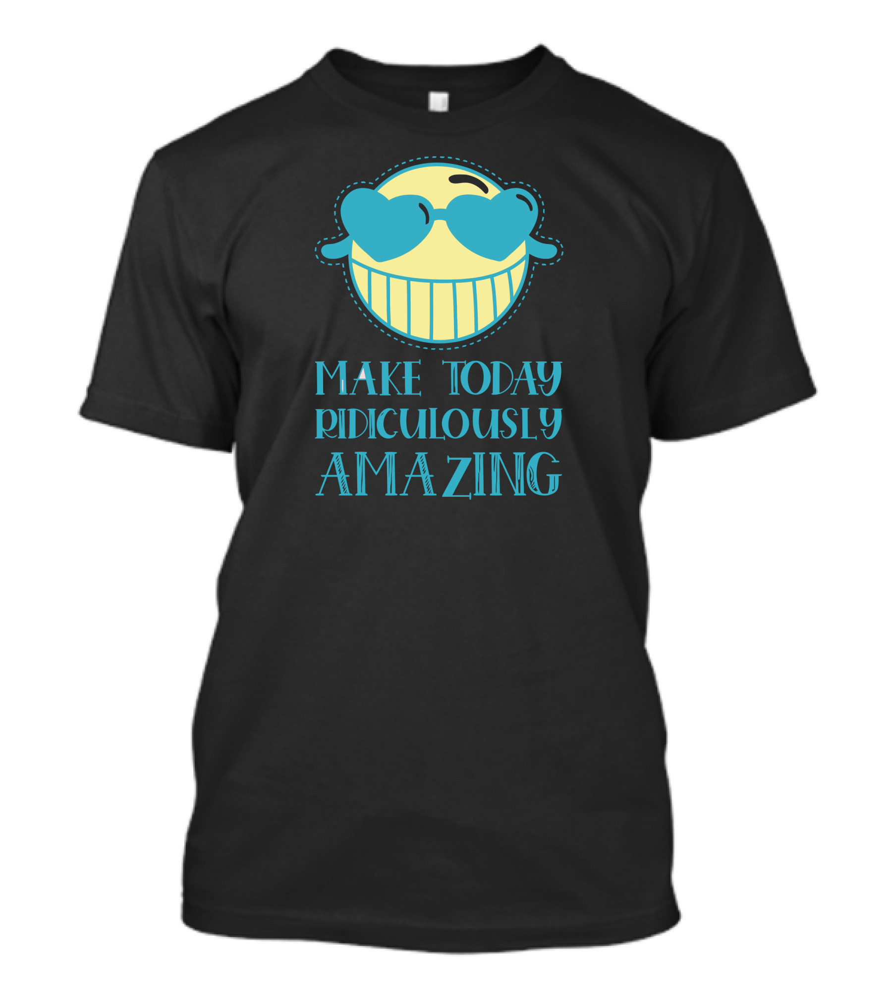 Make Today Ridiculously Amazing Yellow Smiley Face With Heart-Shaped Sunglasses T-Shirt