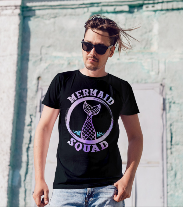 Mermaid Squad Purple Tail Circle T-Shirt
