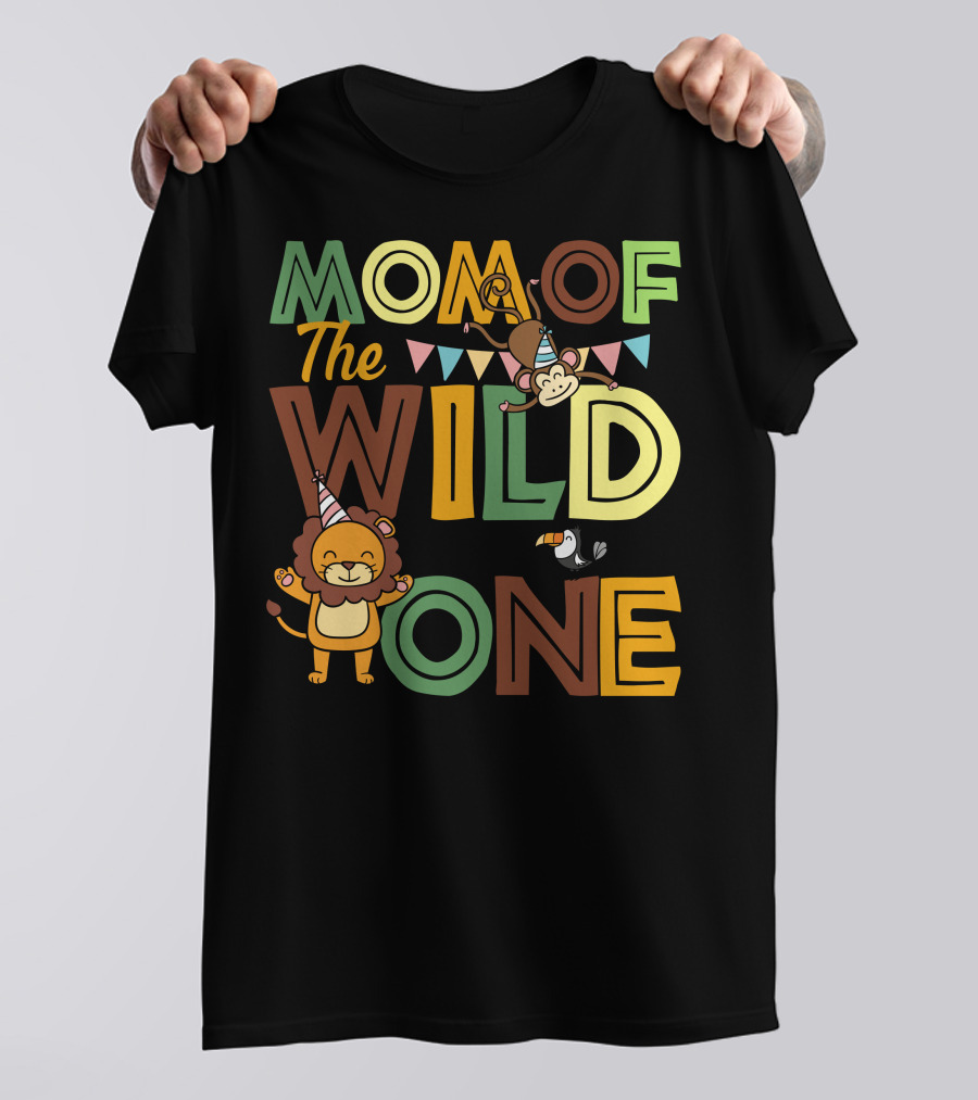 Mom Of The Wild One Lion Monkey Toucan Party T-Shirt