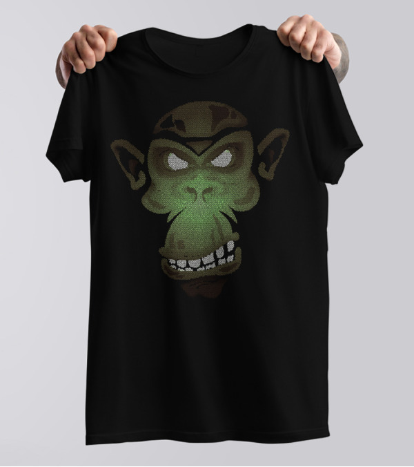 Monkey Mosaic Pixel Face T-Shirt