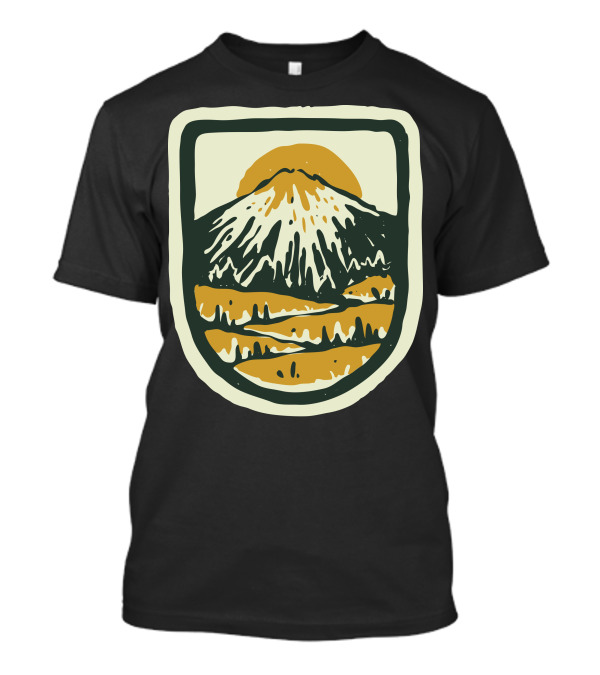 Mountain Hand Drawn Vintage Nature Badge T-Shirt