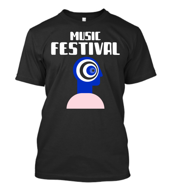 Music Festival Abstract Modern Art Head With Swirl Eye T-Shirt