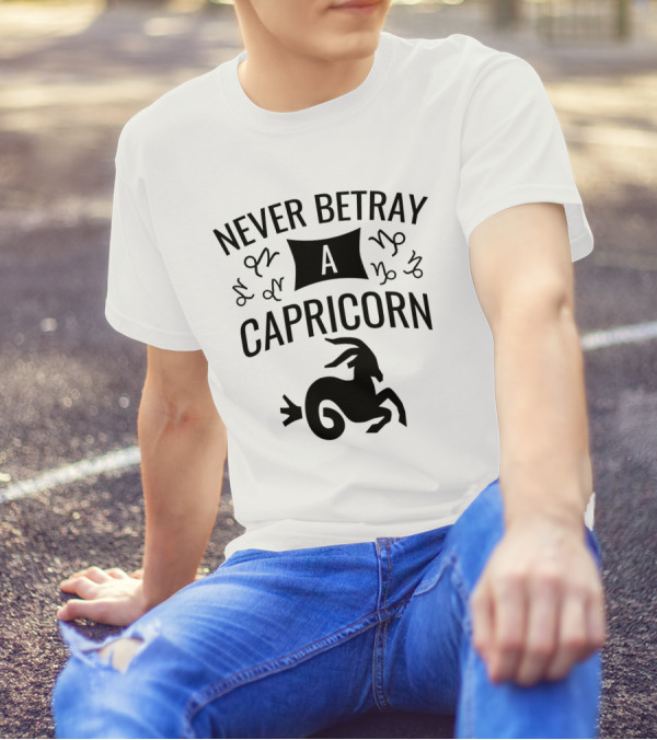 Never Betray A Capricorn Zodiac Symbol And Goat T-Shirt