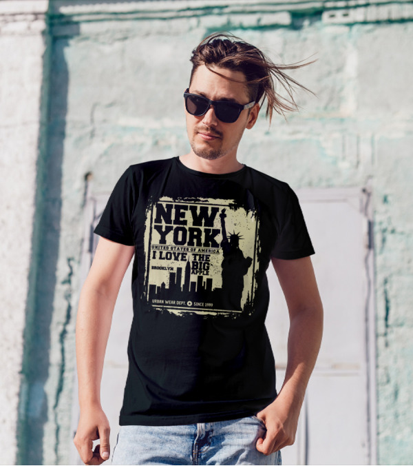NEW YORK UNITED STATES OF AMERICA I LOVE THE BIG APPLE BROOKLYN URBAN WEAR DEPT SINCE 1999 T-Shirt