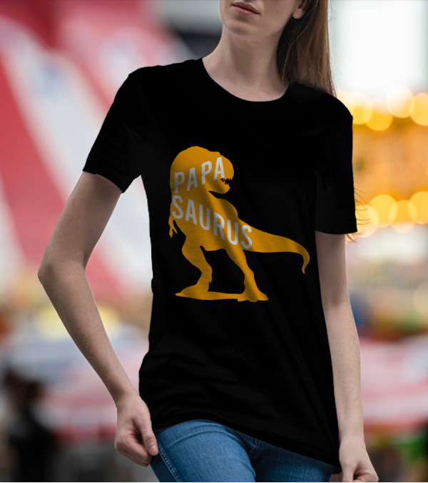 PAPA SAURUS Dinosaur Father's Day Gift T-Rex T-Shirt