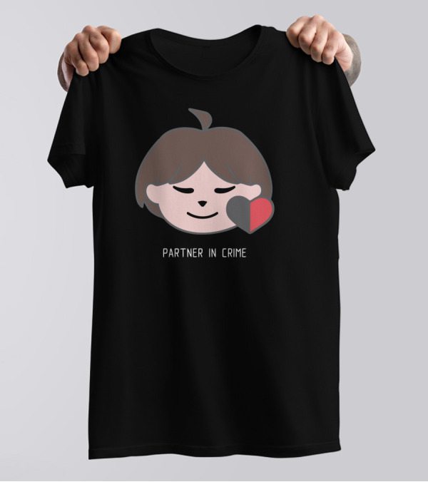 Partner In Crime Heart Face T-Shirt