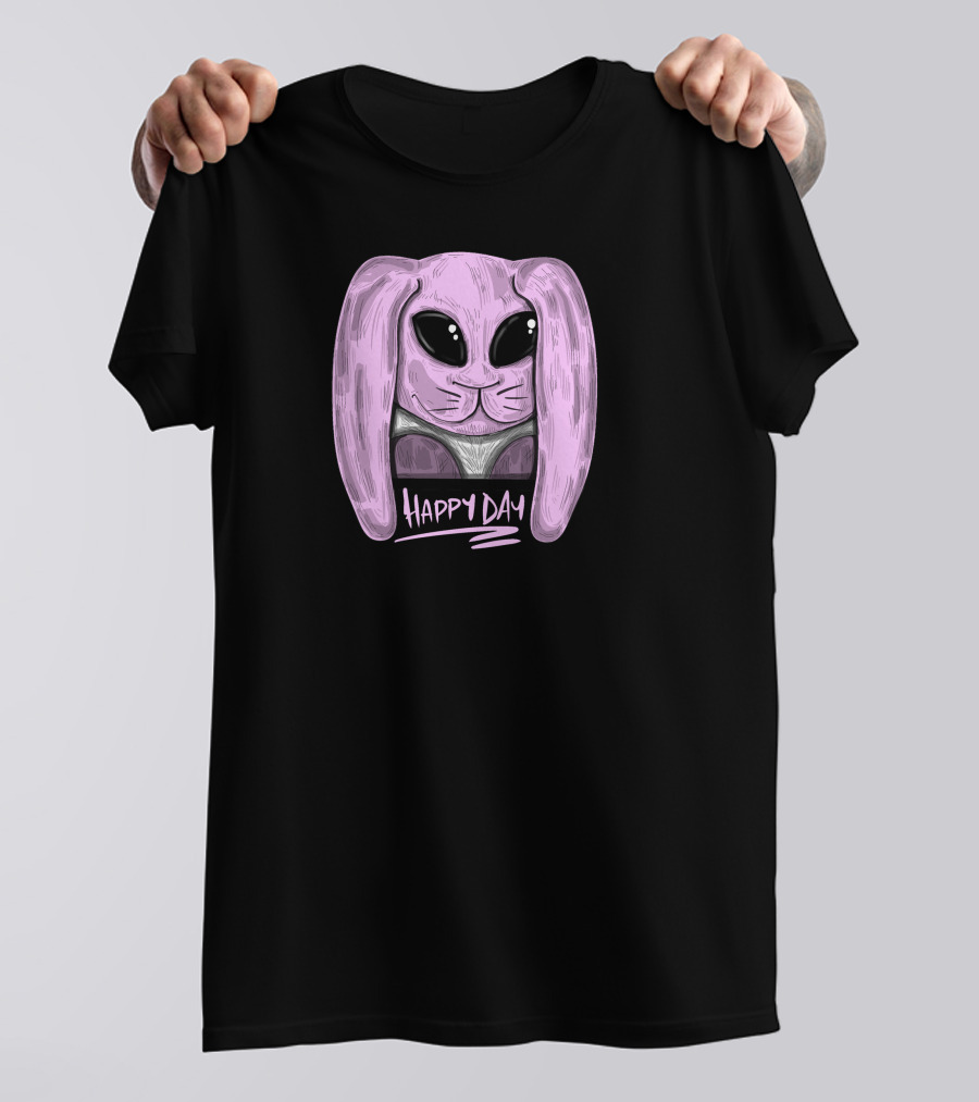 Happy Day Pink Rabbit T-Shirt