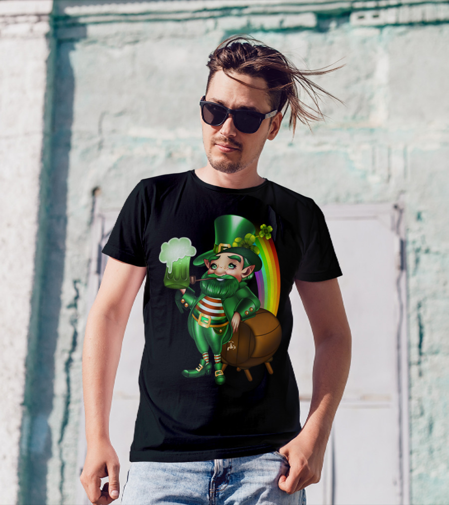 Leprechaun Green Beer Rainbow Luck T-Shirt