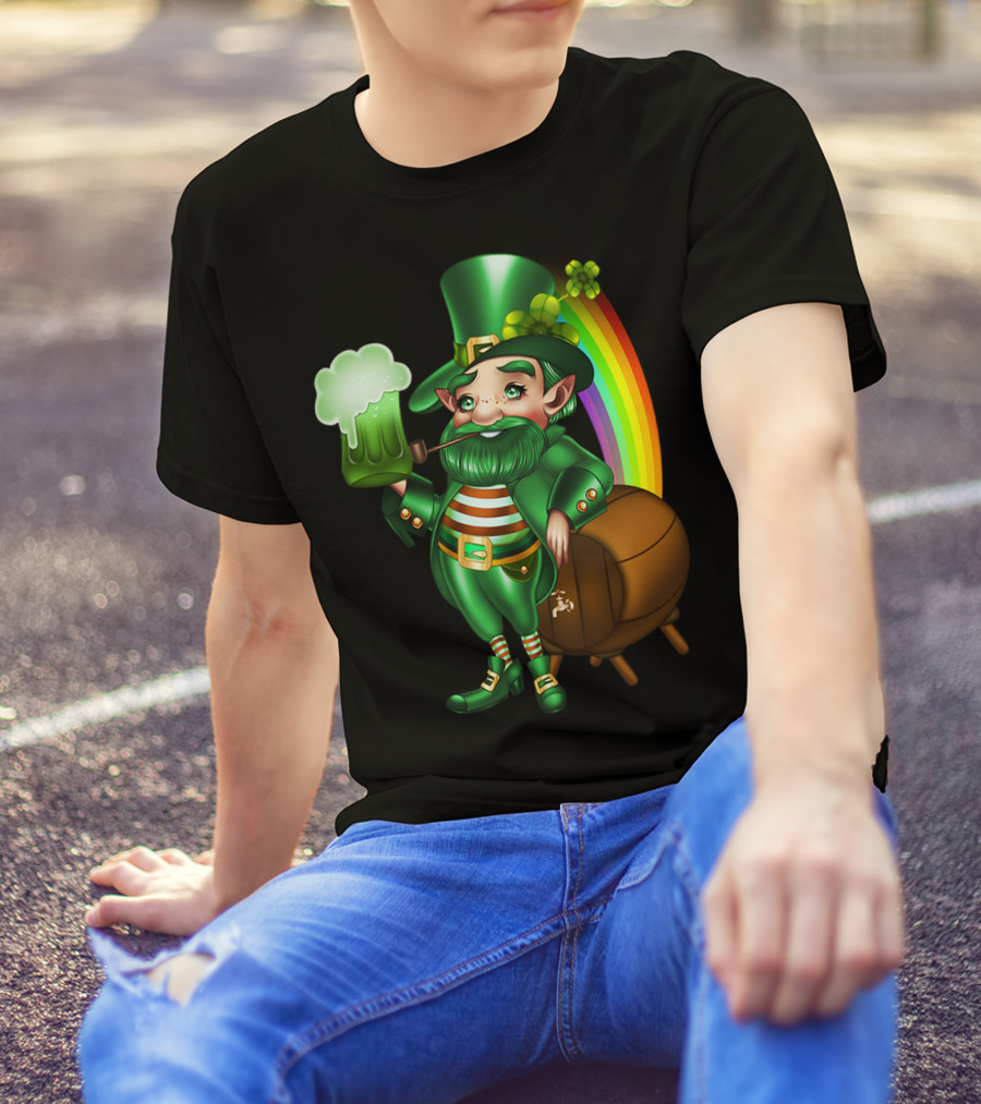 Leprechaun Green Beer Rainbow Luck T-Shirt