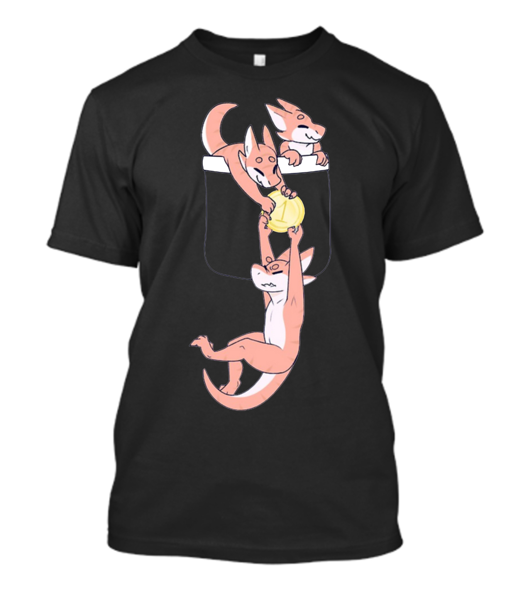 Pocket Kobolds Playful Trio Holding A Yellow Gem T-Shirt