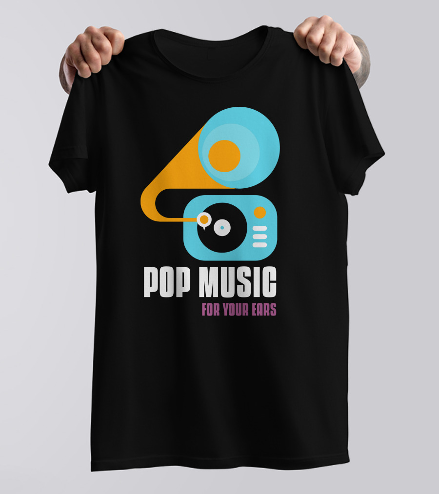 Pop Music For Your Ears Turntable Retro Vibes T-Shirt