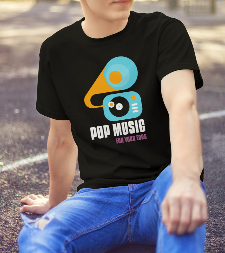 Pop Music For Your Ears Turntable Retro Vibes T-Shirt