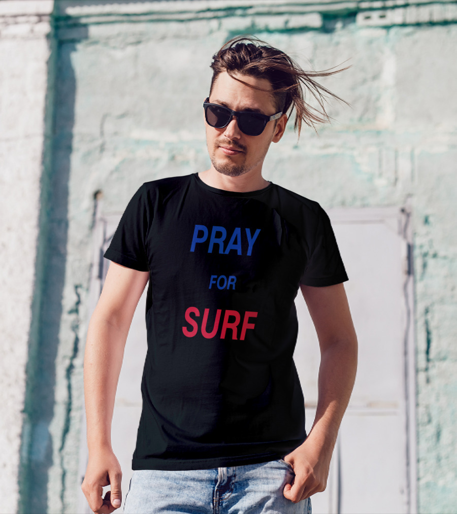 PRAY FOR SURF Blue T-Shirt