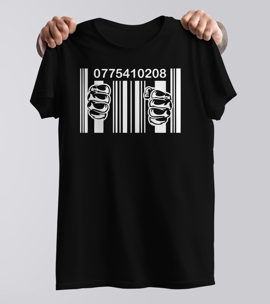 0775410208 Barcode With Fists Image T-Shirt