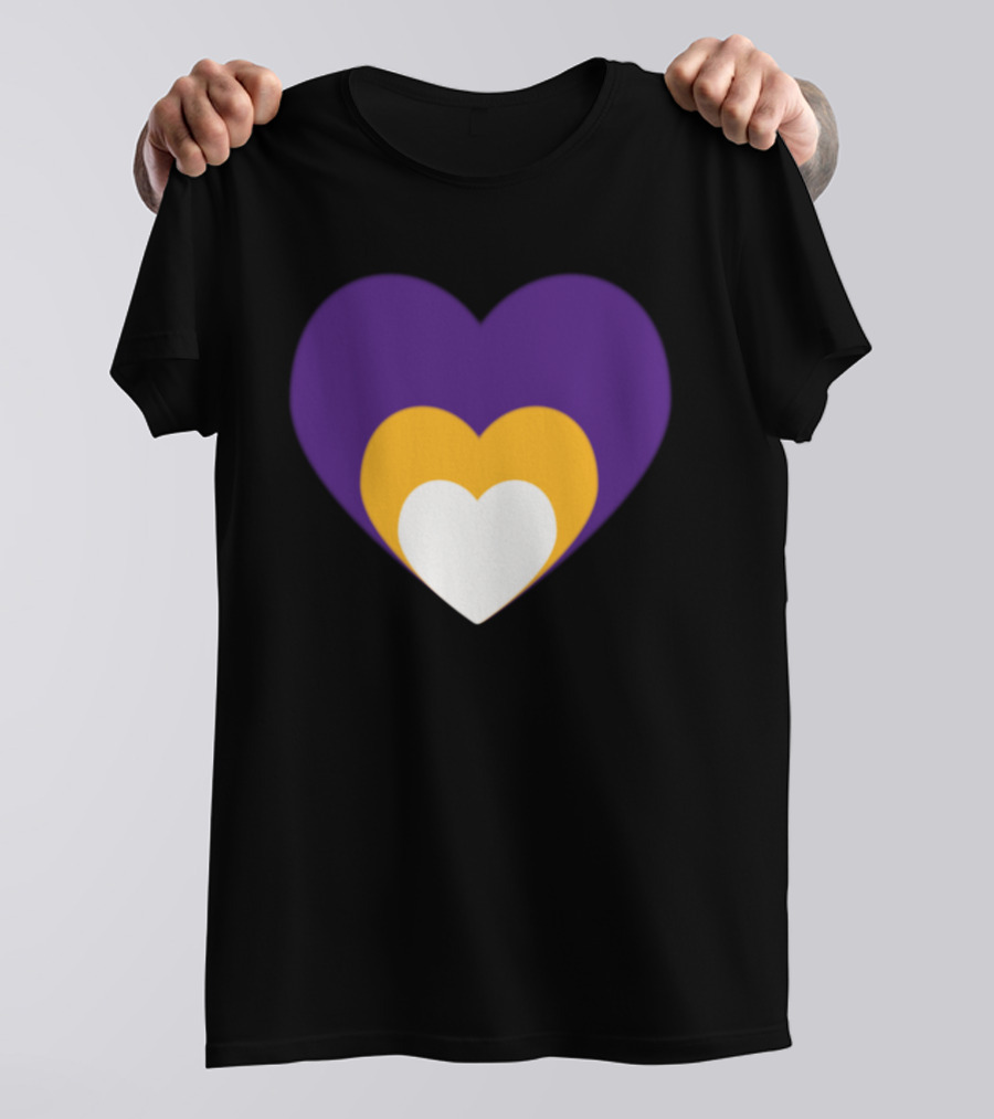 Purple Yellow White Heart Trio Layers T-Shirt