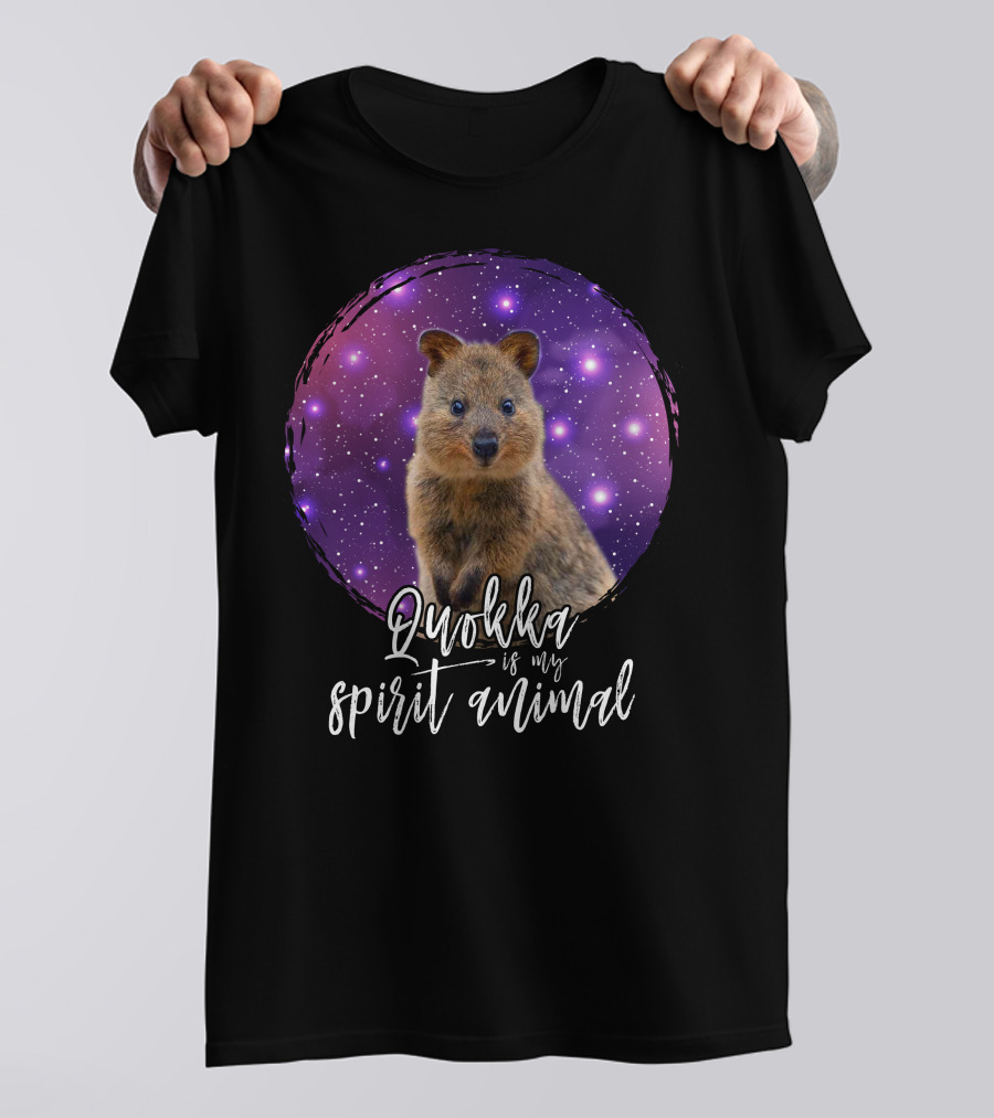 Quokka Is My Spirit Animal Cosmic Starry Background T-Shirt