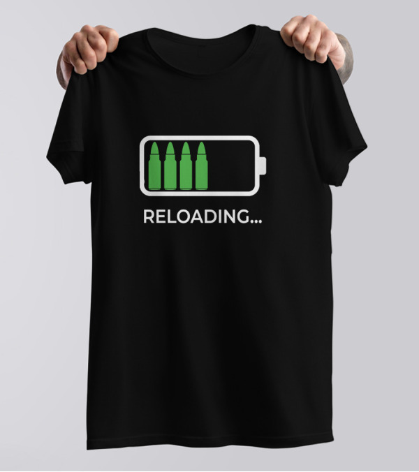 Reloading Bullet Battery T-Shirt