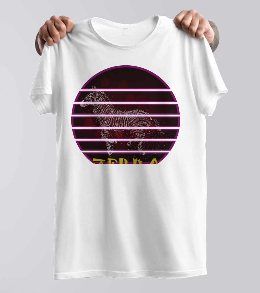 Zebra Retro Striped Vintage Circle T-Shirt