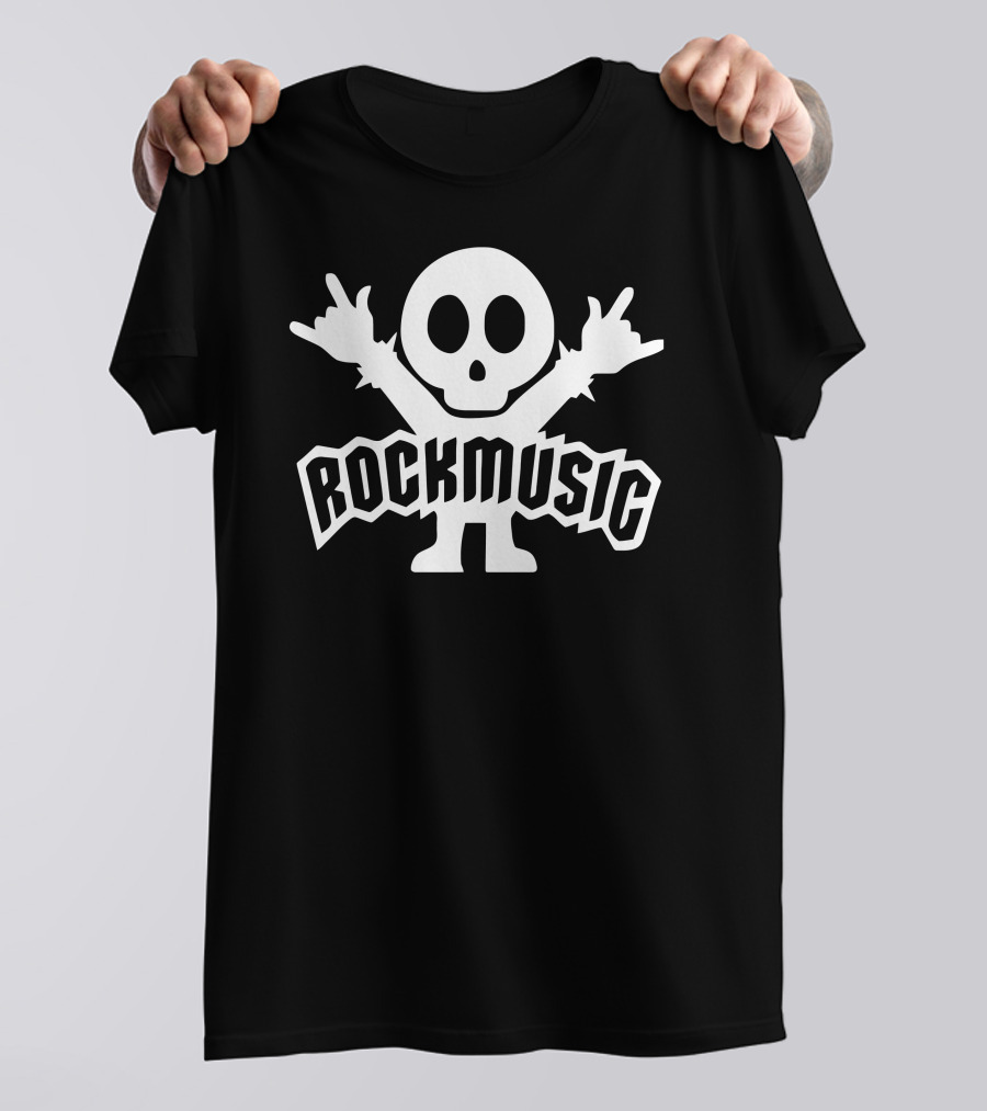 Rock Music Skull Double Horns Cool T-Shirt