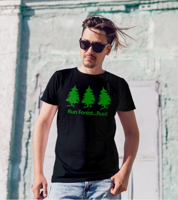 Run Forest Run Funny Running Trees T-Shirt