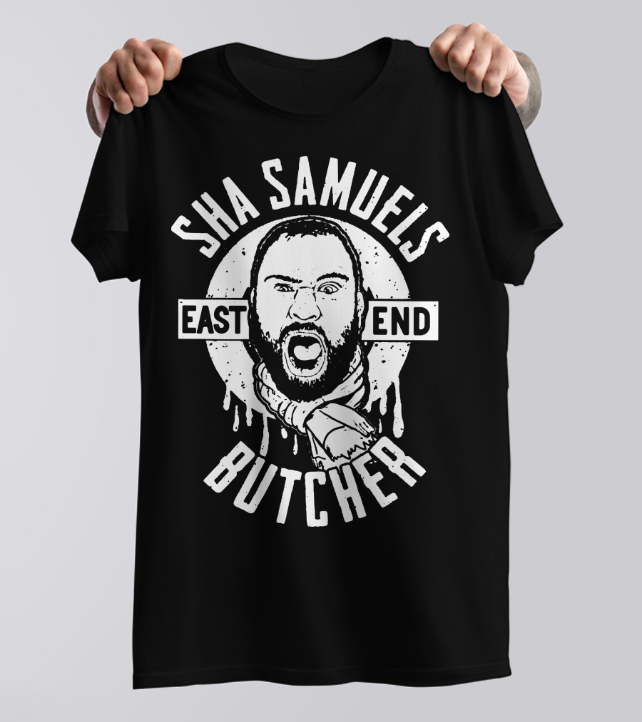 Sha Samuels East End Butcher Bold Graphic Emblem T-Shirt