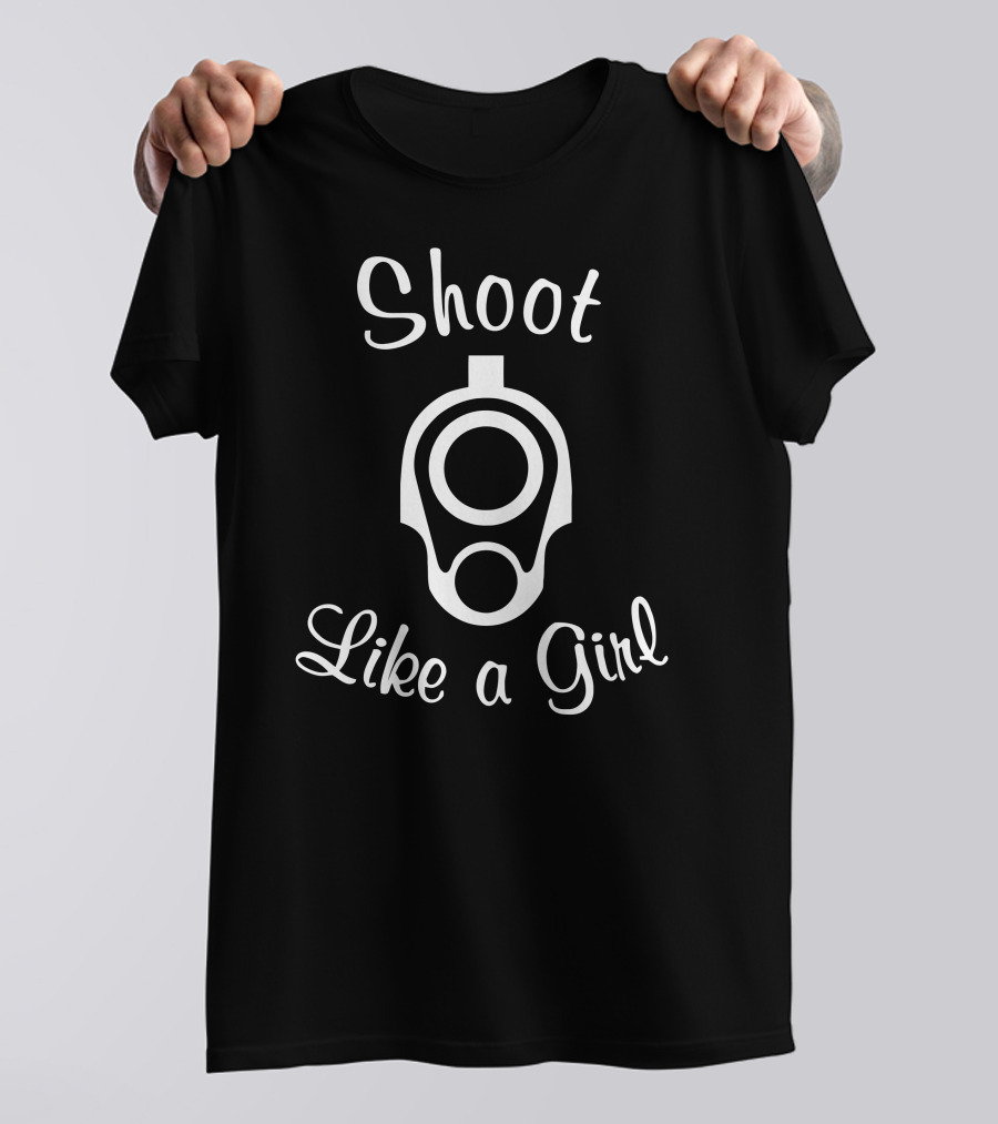 Shoot Like A Girl Gun Barrel T-Shirt