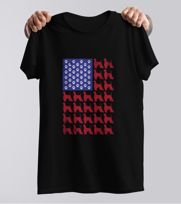 Afghan Hound Paw Prints American Flag Patriotic 4th Of July T-Shirt
