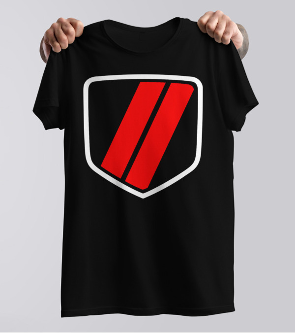 American Muscle Stripe Red Shield Emblem T-Shirt