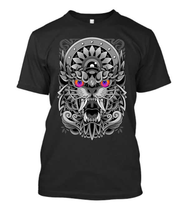 Angry Tiger Tribal Mandala T-Shirt