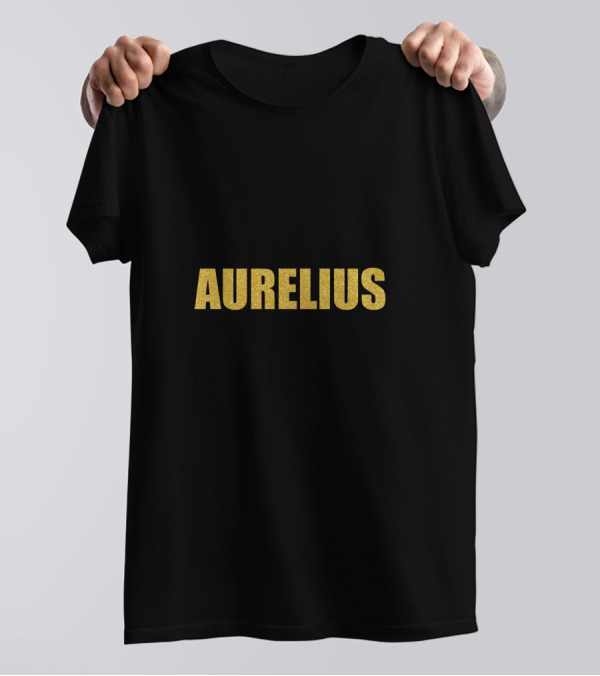 Aurelius Marcus Aurelius Gold Text Mask Quality T-Shirt