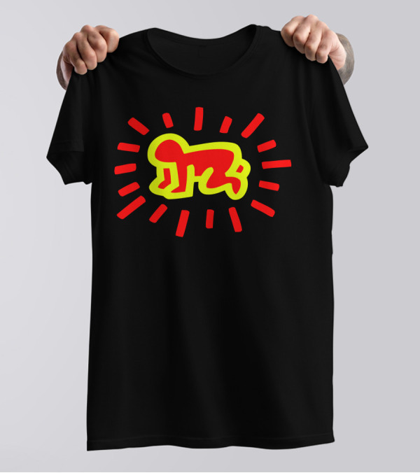 Baby Keith Haring Vibrant Neon Radiant Crawl T-Shirt