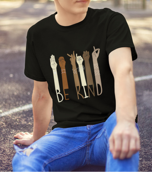 Be Kind Sign Language ASL Melanin Interpreter Teachers T-Shirt