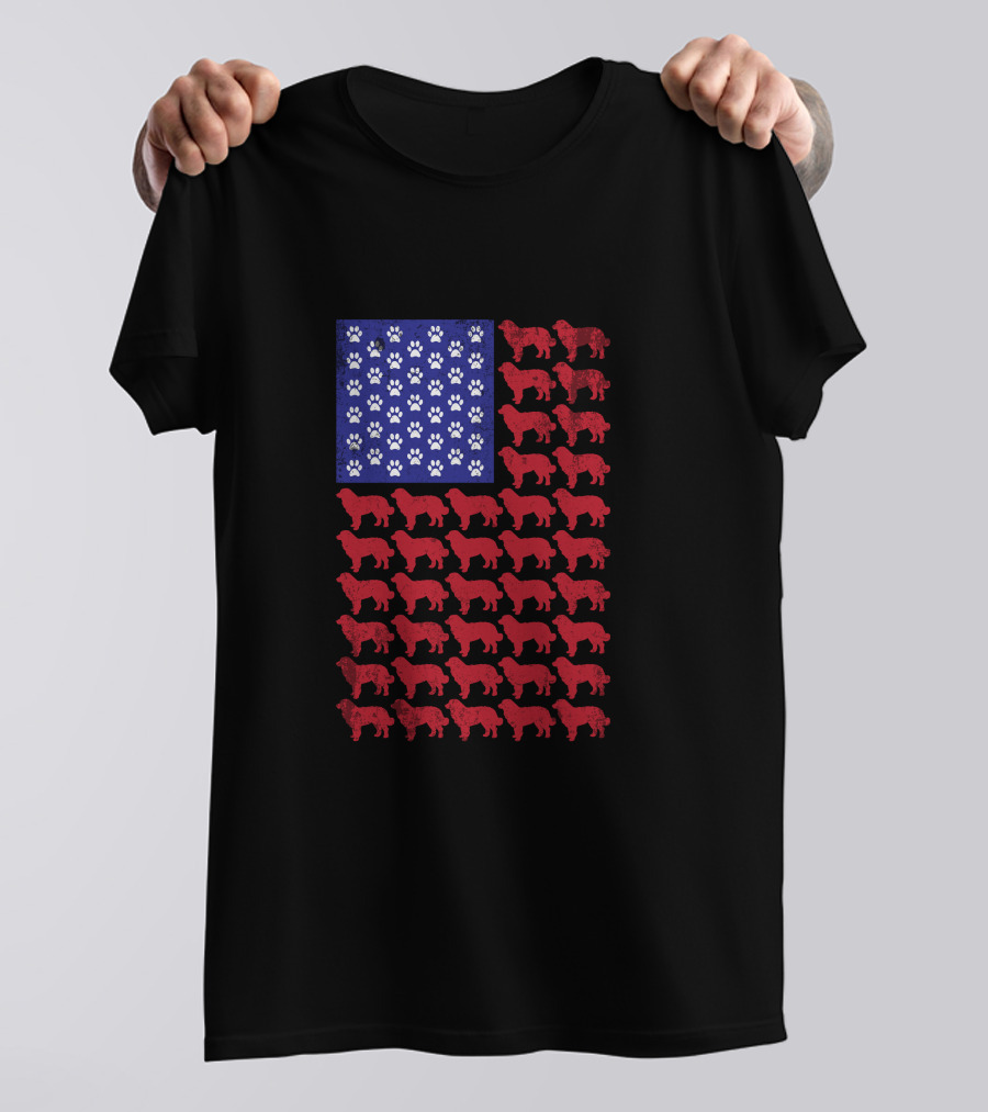Patriotic Bernese Mountain Dog American Flag 4th Of July T-Shirt
