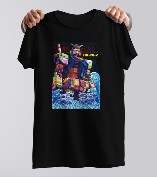 Gundam RX-78-2 Retro Wave And Ocean T-Shirt