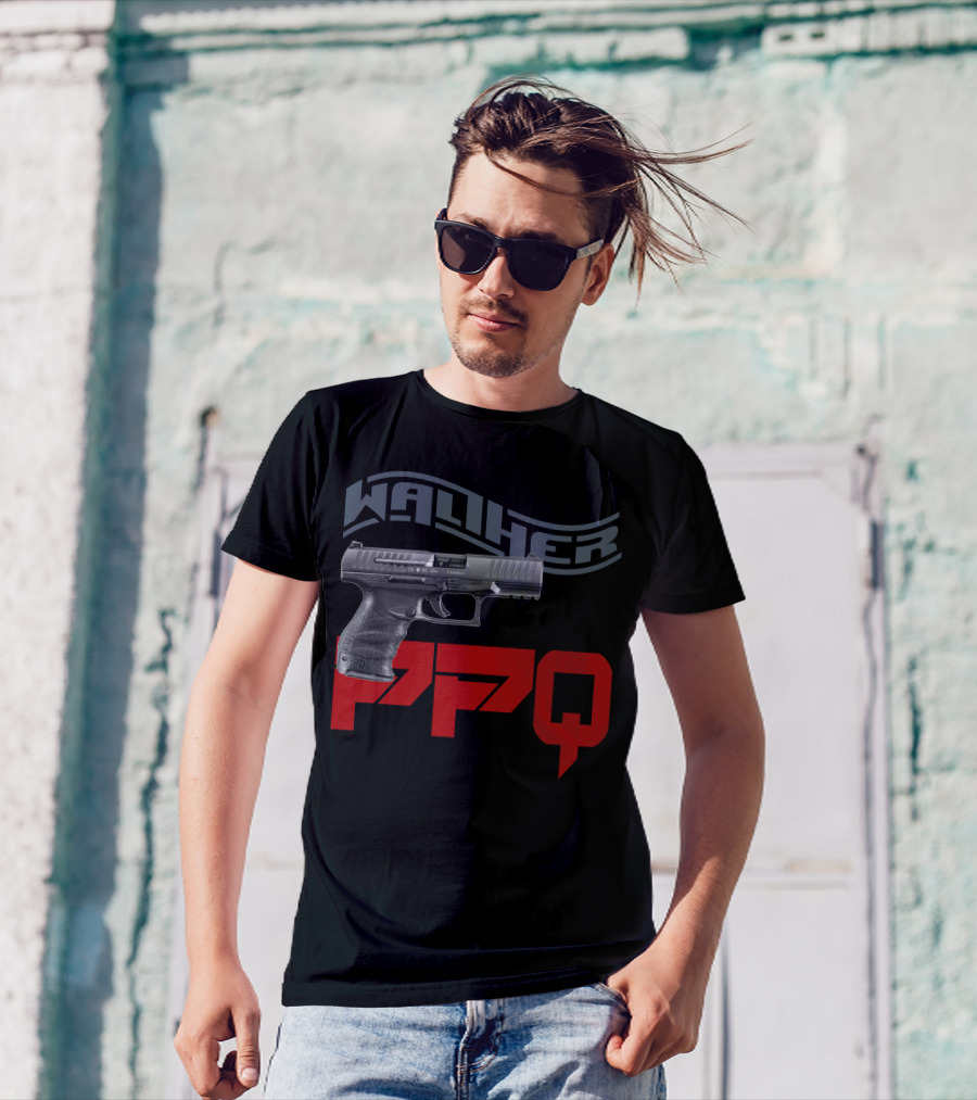 Walther PPQ Handgun Design With Bold Typography T-Shirt