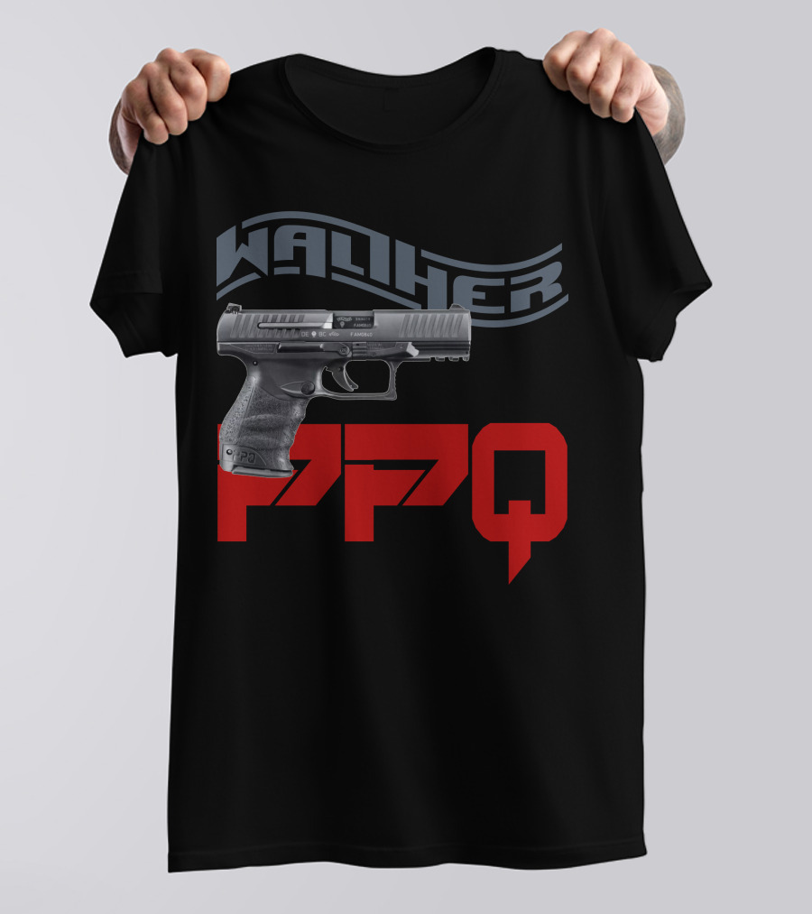 Walther PPQ Handgun Design With Bold Typography T-Shirt