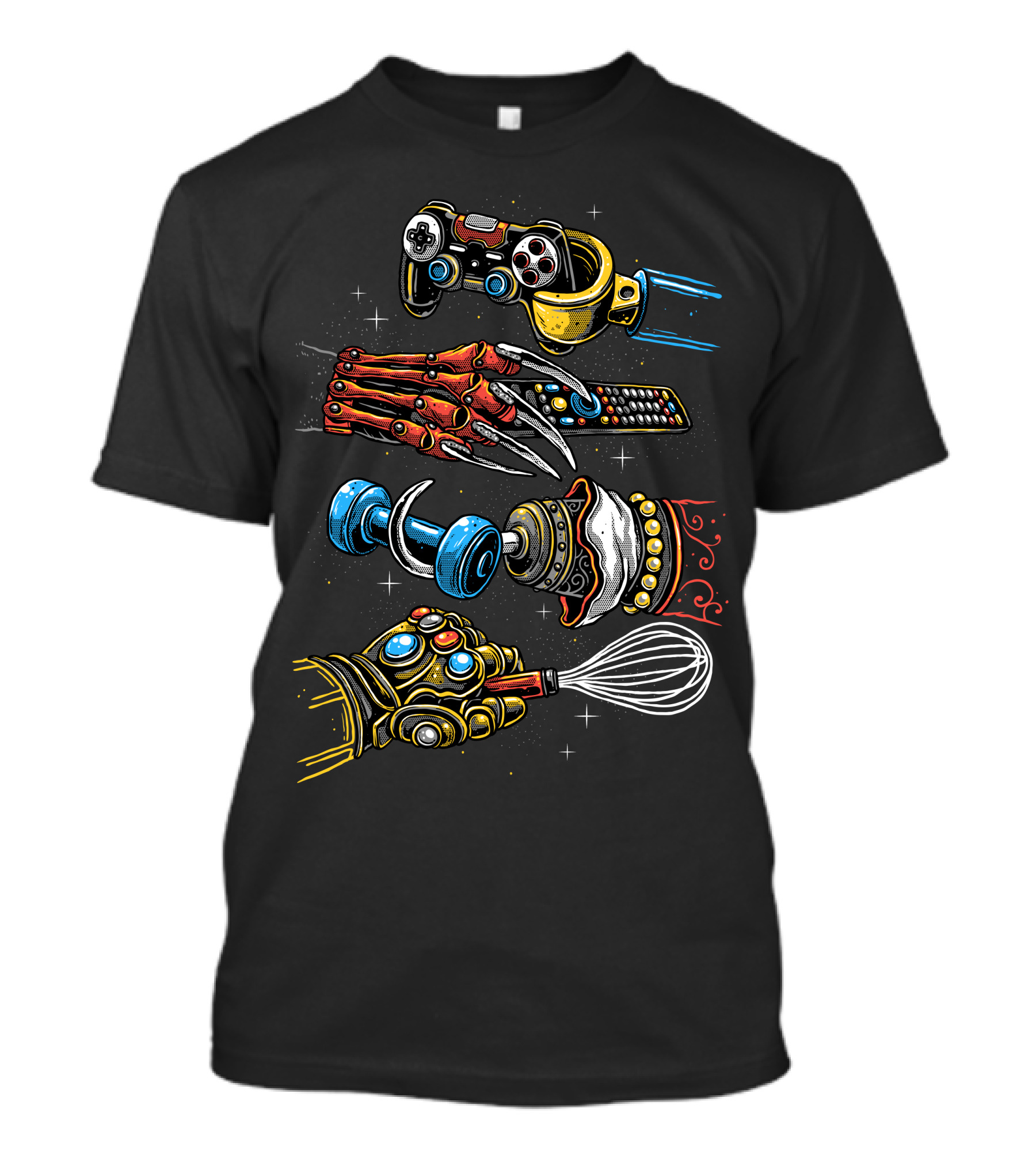 Homies Club Game Controller TV Remote Spray Can Whisk Icons T-Shirt