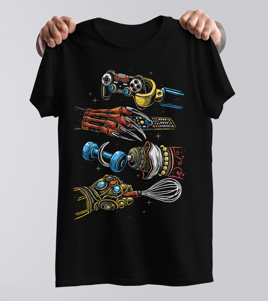 Homies Club Game Controller TV Remote Spray Can Whisk Icons T-Shirt