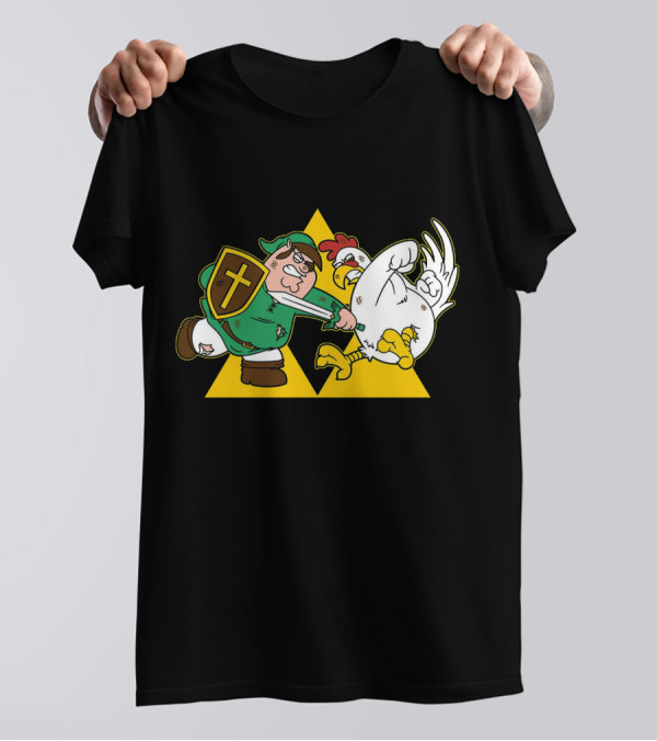 Hylian Guy Triforce Chicken Battle T-Shirt