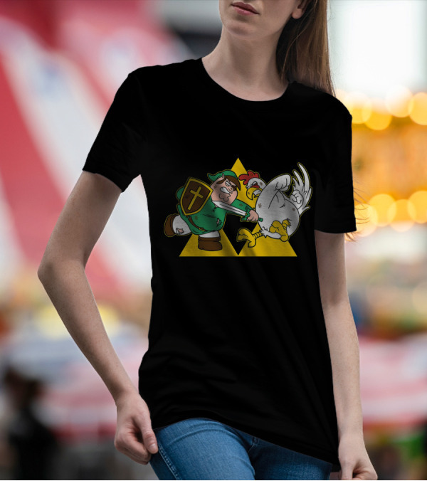 Hylian Guy Triforce Chicken Battle T-Shirt