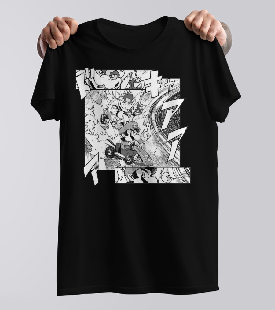 Initial Kart Manga Style Racing Adventure With Bowser And Mario T-Shirt