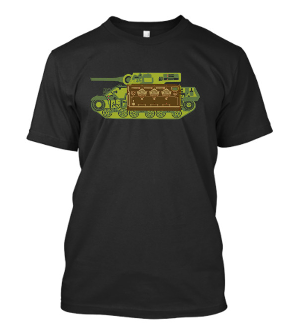 Italian Coffee Tank Espresso Machine Armored Vehicle T-Shirt