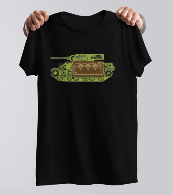 Italian Coffee Tank Espresso Machine Armored Vehicle T-Shirt