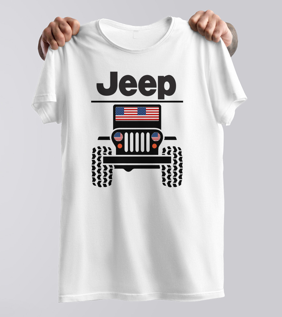Jeep American Flag Grill T-Shirt