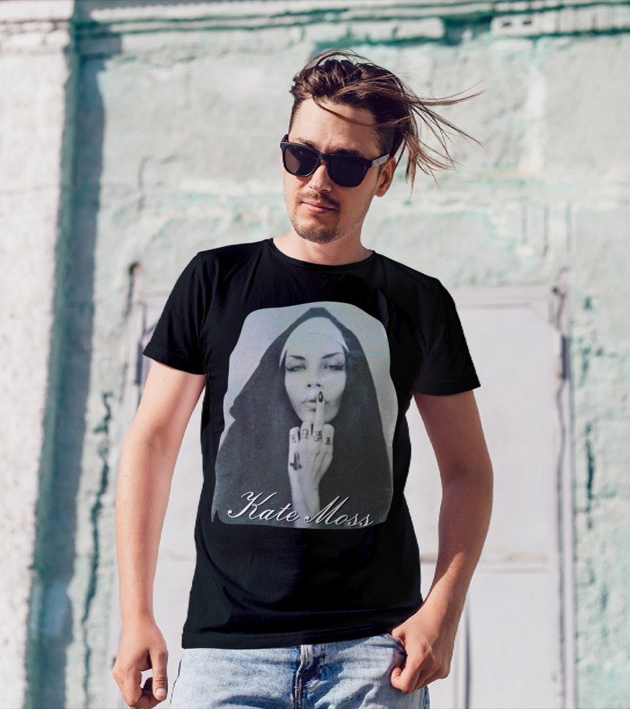 Kate Moss Nun Gesture Iconic T-Shirt