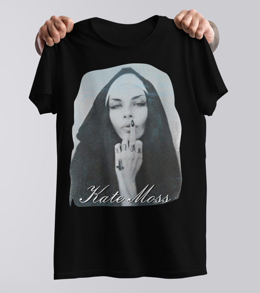 Kate Moss Nun Gesture Iconic T-Shirt