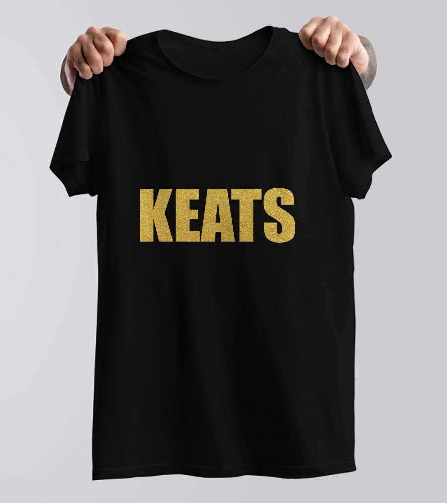 KEATS Quality Gold Glitter Text T-Shirt