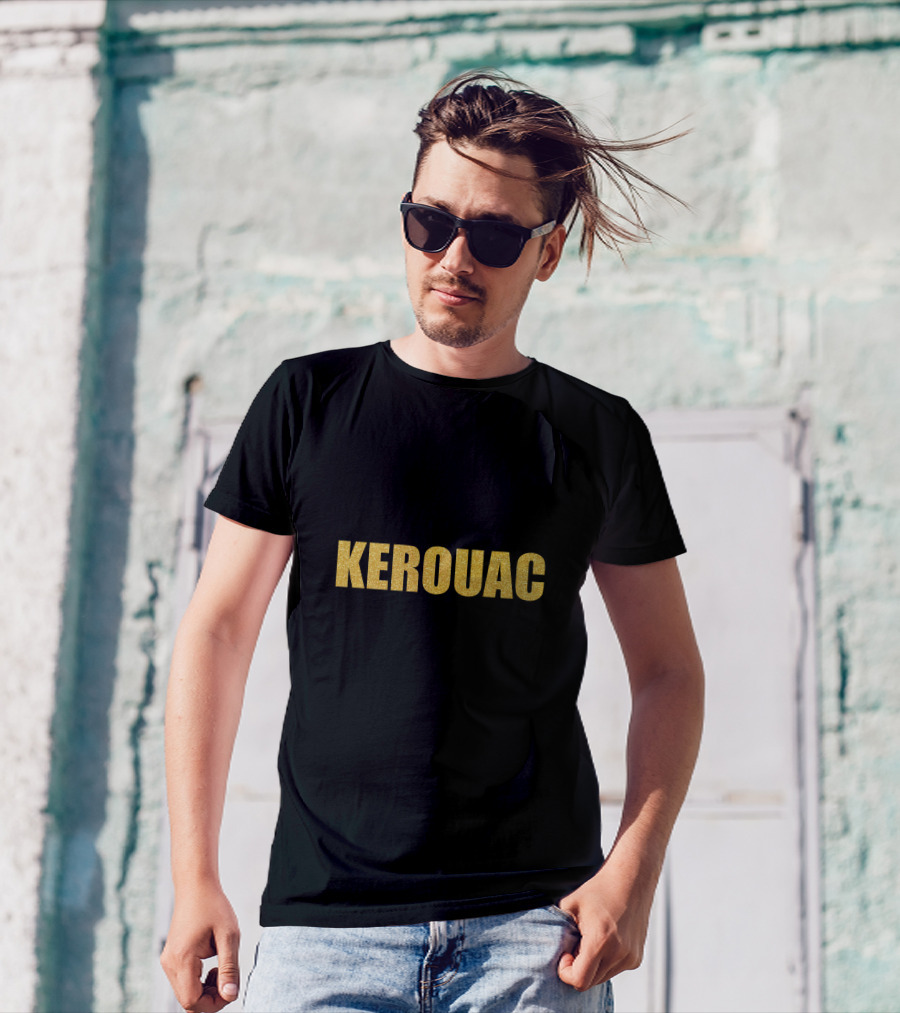 Kerouac Quality Jack Kerouac Kerouac Bold Gold Text T-Shirt