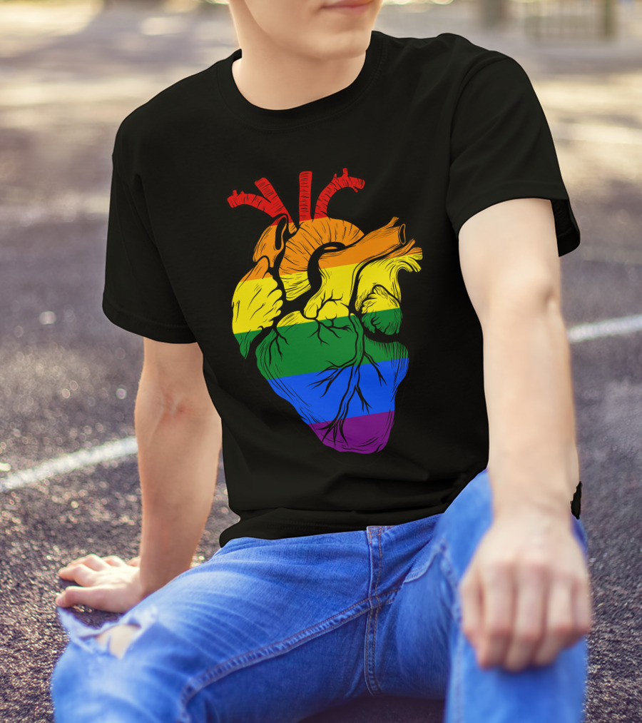 LGBT Rainbow Human Heart Pride T-Shirt